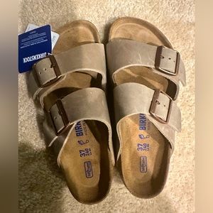 Gray Birkenstocks Arizona Sandals Size 37
